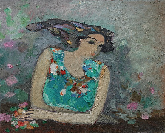 Thiếu nữ mùa xuân - Sơn dầu trên toan - 81x100cm. Nguồn ảnh: Tư liệu của G39 và nhà sưu tập Thiếu nữ mùa xuân - Sơn dầu trên toan - 81x100cm. Nguồn ảnh: Tư liệu của G39 và nhà sưu tập