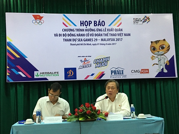 Họp báo "Chương trình hưởng ứng lễ xuất quân và đi bộ đồng hành cổ vũ đoàn thể thao Việt Nam tham dự SEA Games 29 - Malaysia 2017". Họp báo "Chương trình hưởng ứng lễ xuất quân và đi bộ đồng hành cổ vũ đoàn thể thao Việt Nam tham dự SEA Games 29 - Malaysia 2017".
