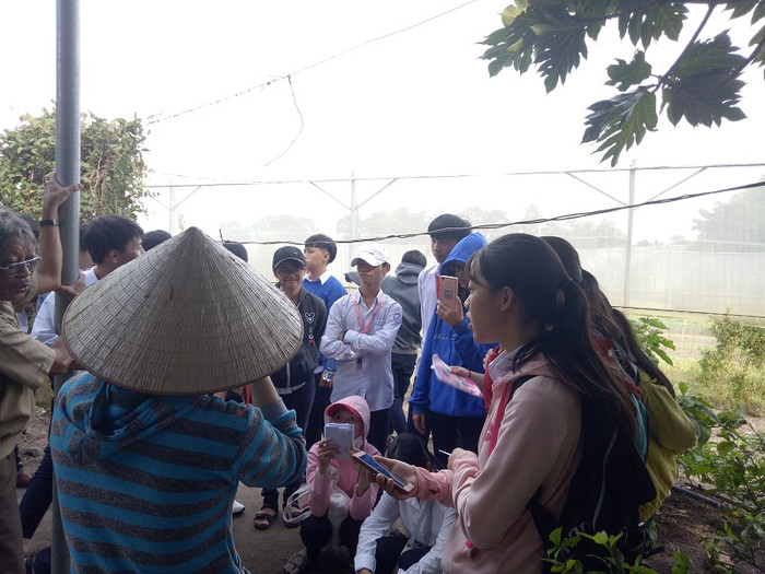 Học sinh trải nghiệm thực tế với bà con nông dân tại vườn trồng rau Học sinh trải nghiệm thực tế với bà con nông dân tại vườn trồng rau