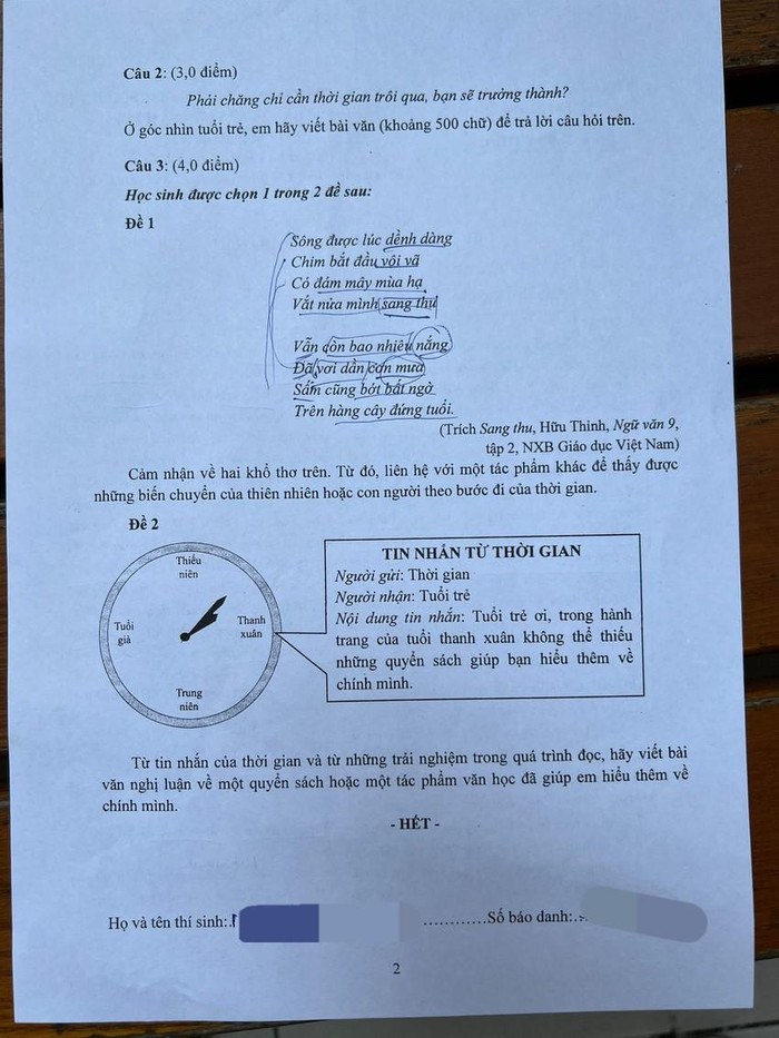 Đề thi Văn tuyển sinh vào lớp 10 của Thành phố Hồ Chí Minh (ảnh: CTV) Đề thi Văn tuyển sinh vào lớp 10 của Thành phố Hồ Chí Minh (ảnh: CTV)