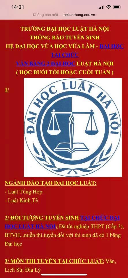 Trung tâm đăng tải quảng cáo giả mạo Đại học Luật Hà Nội để tuyển sinh (Ảnh:V.N) Trung tâm đăng tải quảng cáo giả mạo Đại học Luật Hà Nội để tuyển sinh (Ảnh:V.N)