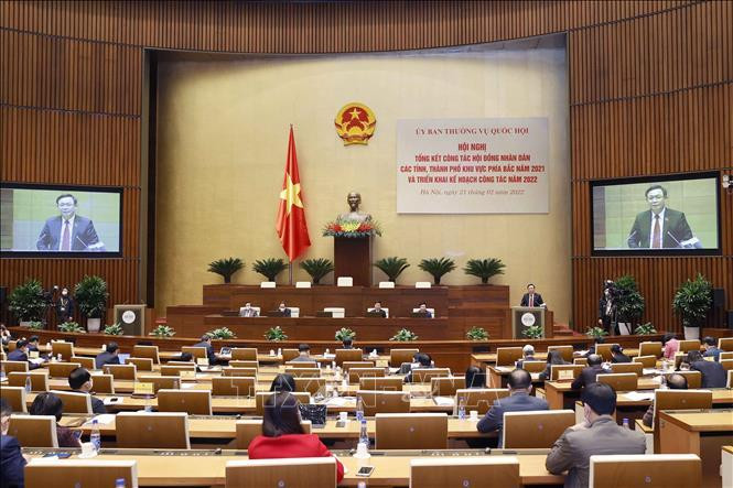 Chủ tịch Quốc hội Vương Đình Huệ phát biểu kết luận Hội nghị. Ảnh: Doãn Tấn/TTXVN