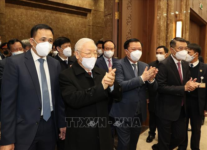 Tổng Bí thư Nguyễn Phú Trọng đến thăm và chúc Tết Đảng bộ, chính quyền và nhân dân Thủ đô Hà Nội. Ảnh: Trí Dũng/TTXVN Tổng Bí thư Nguyễn Phú Trọng đến thăm và chúc Tết Đảng bộ, chính quyền và nhân dân Thủ đô Hà Nội. Ảnh: Trí Dũng/TTXVN