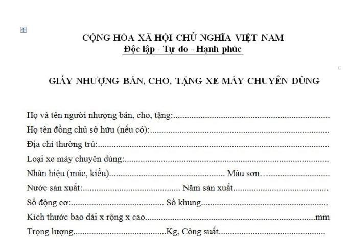 Tải mẫu giấy nhượng bán, cho tặng xe máy chuyên dùng >> Bấm vào đây Tải mẫu giấy nhượng bán, cho tặng xe máy chuyên dùng >> Bấm vào đây