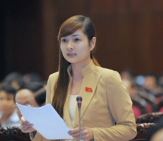 ĐB Vũ Thị Hương Sen góp ý kiến ở nhiều lĩnh vực: kinh tế - chính trị - xã hội - y tế