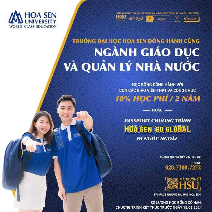 Học bổng đồng hành cùng với ngành giáo dục và Quản lý Nhà nước của Trường Đại học Hoa Sen (ảnh: HSU) HSU.jpg