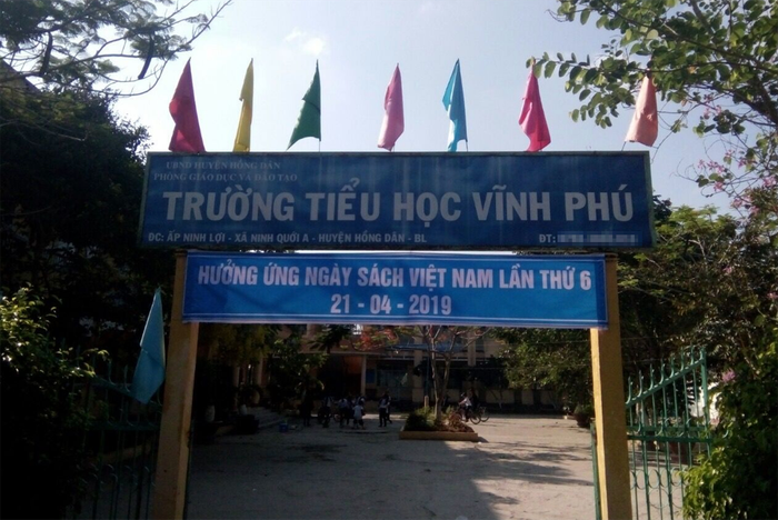 Trường tiểu học Vĩnh Phú, huyện Hồng Dân, tỉnh Bạc Liêu (ảnh minh họa: Cổng thông tin điện tử trường) truong-tieu-hoc-vinh-phuwebtr.png