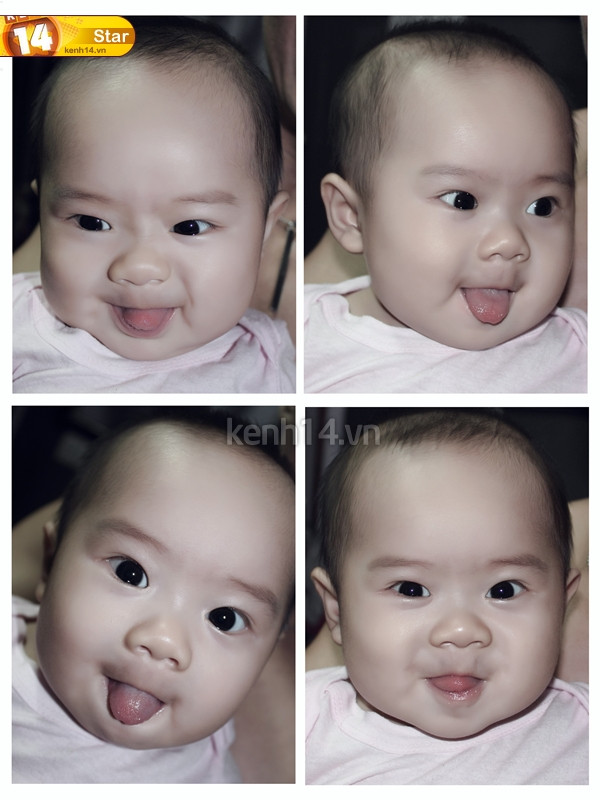 Bé Rio hiện được 7 tháng tuổi, càng ngày càng lém lỉnh và thông minh, rất hay làm "mặt xấu" dọa bố mẹ. (Theo Kênh 14)