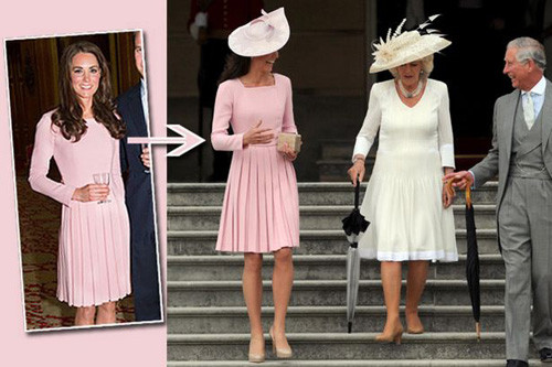 Bộ đầm hồng được kết hợp rất khéo léo với chiếc mũ xuyệt tông. Nó cũng được cô tái sử dụng lại Bộ đầm hồng được kết hợp rất khéo léo với chiếc mũ xuyệt tông. Nó cũng được cô tái sử dụng lại