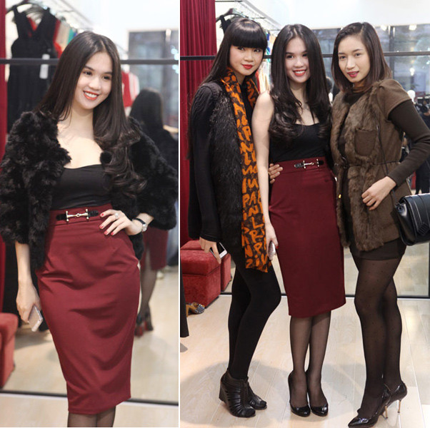 Váy liền, áo lông, giày cao gót và tất đen luôn là những item không thể thiếu của sao trong ngày lạnh để tạo phong cách nữ tính và sang trọng.