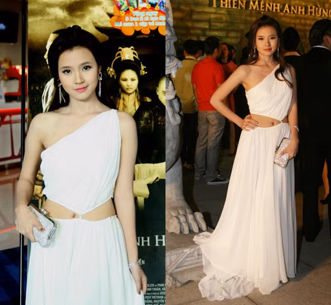 Trong họp báo ra mắt “Thiên mệnh anh hùng” Midu đã khiến mọi quan khách phải ngỡ ngàng với phong cách mới, cô nàng trông như một nữ thần trong sáng.