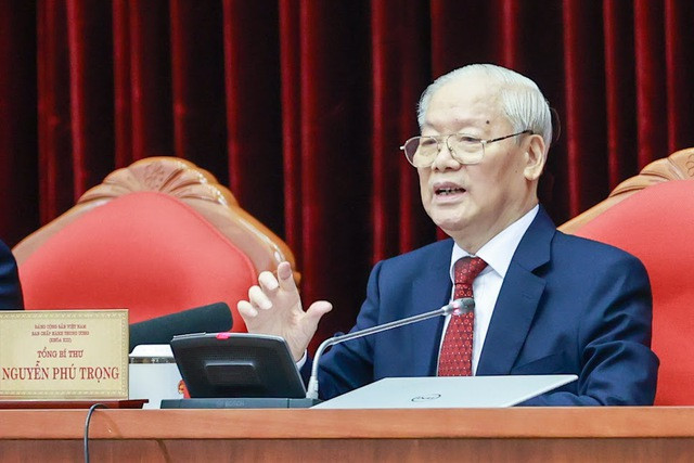 Tổng Bí thư Nguyễn Phú Trọng phát biểu bế mạc Hội nghị. Ảnh: VGP/Nhật Bắc Tổng Bí thư Nguyễn Phú Trọng phát biểu bế mạc Hội nghị. Ảnh: VGP/Nhật Bắc