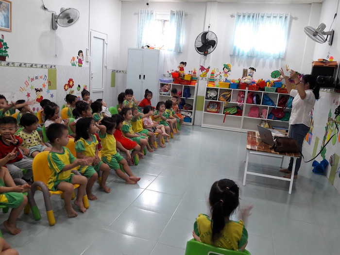 Nhóm trẻ Mầm non tư thục Hương Trang (Phan Thiết, Bình Thuận). Ảnh: Phan Tuyết Nhóm trẻ Mầm non tư thục Hương Trang (Phan Thiết, Bình Thuận). Ảnh: Phan Tuyết