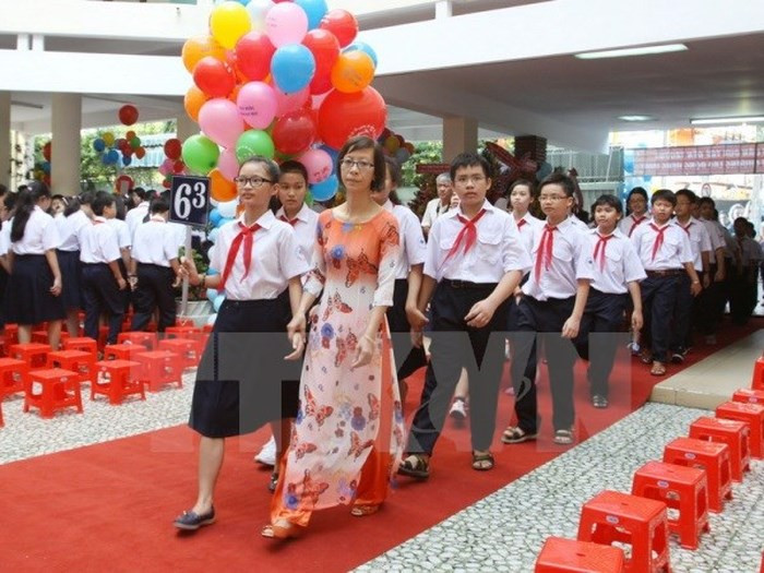 Hãy để lễ khai giảng là một ngày vui của con trẻ. Ảnh minh họa: TTXVN Hãy để lễ khai giảng là một ngày vui của con trẻ. Ảnh minh họa: TTXVN