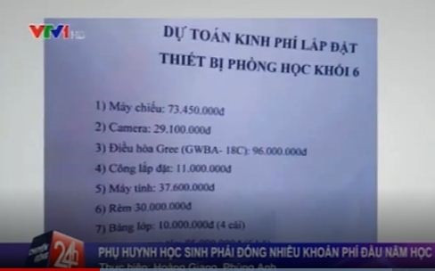 Tình trạng lạm thu đầu năm học khiến dư luận bức xúc. Ảnh minh họa: VTV Tình trạng lạm thu đầu năm học khiến dư luận bức xúc. Ảnh minh họa: VTV
