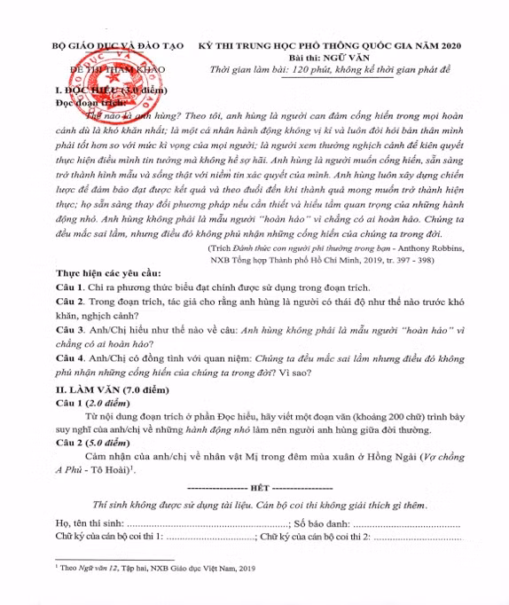 Đề Ngữ văn minh họa.