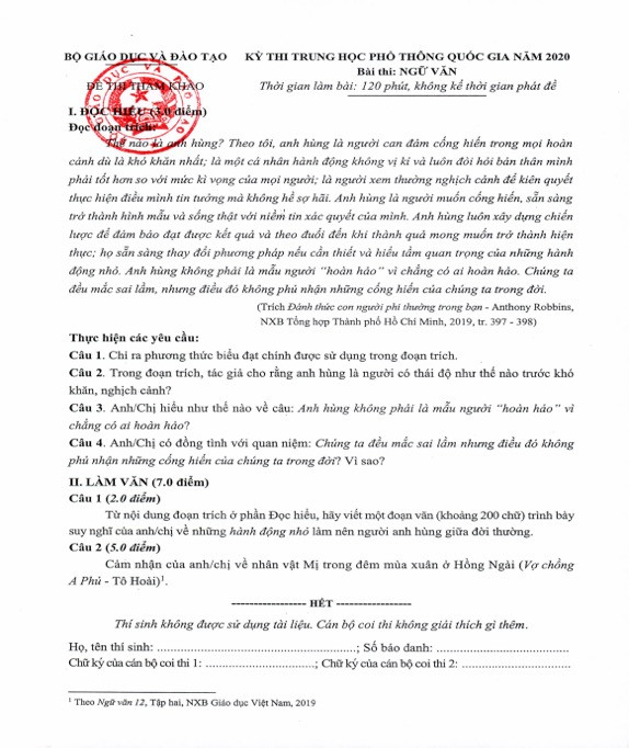 Đề Ngữ văn minh họa. Đề Ngữ văn minh họa.