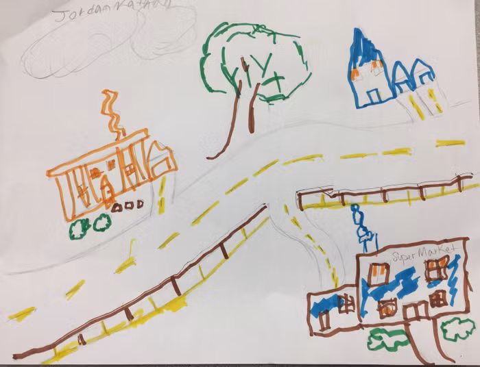 Học sinh được học cách vẽ đường về nhà.