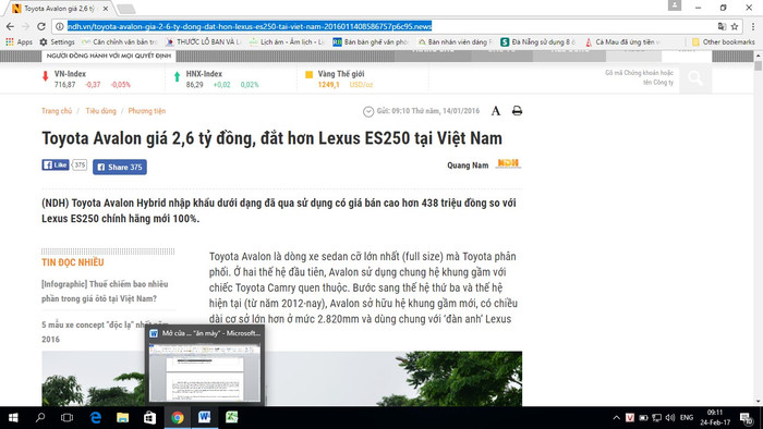 Quảng cáo giá Toyota Avalon giá 2,6 tỷ. (Ảnh: ndh.vn) Quảng cáo giá Toyota Avalon giá 2,6 tỷ. (Ảnh: ndh.vn)