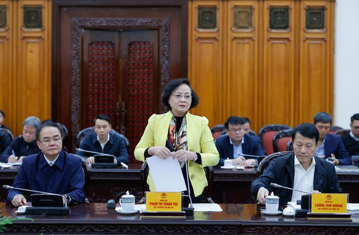 Bộ trưởng Bộ Nội vụ Phạm Thị Thanh Trà phát biểu. Ảnh: VGP/Nhật Bắc Bộ trưởng Bộ Nội vụ Phạm Thị Thanh Trà phát biểu. Ảnh: VGP/Nhật Bắc
