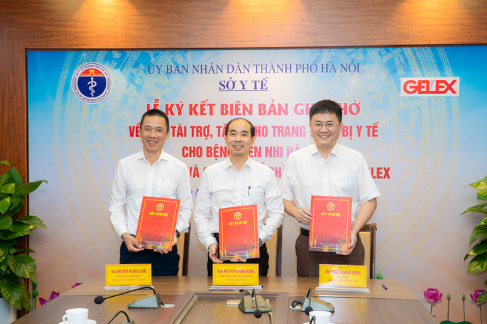 Lãnh đạo Tập đoàn GELEX - Sở Y tế Hà Nội - Bệnh viện Nhi Hà Nội ký biên bản ghi nhớ hợp tác.jpg