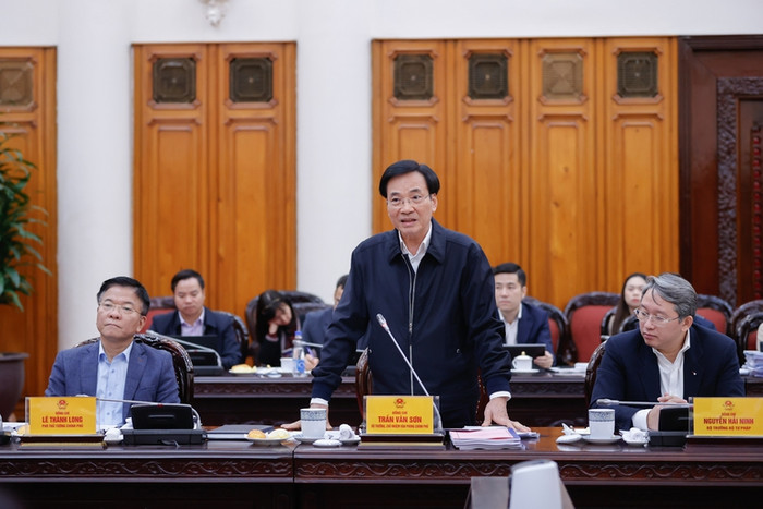 Bộ trưởng, Chủ nhiệm Văn phòng Chính phủ Trần Văn Sơn phát biểu. Ảnh: VGP/Nhật Bắc Bộ trưởng, Chủ nhiệm Văn phòng Chính phủ Trần Văn Sơn phát biểu. Ảnh: VGP/Nhật Bắc