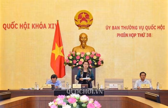 Chủ tịch Quốc hội Nguyễn Thị Kim Ngân phát biểu tại Phiên họp thứ 38 của Uỷ ban Thường vụ Quốc hội. (Ảnh: Quochoi.vn)