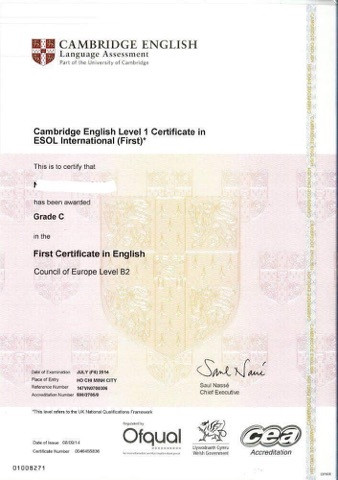 Chứng chỉ FCE B2 Châu Âu Chứng chỉ FCE B2 Châu Âu