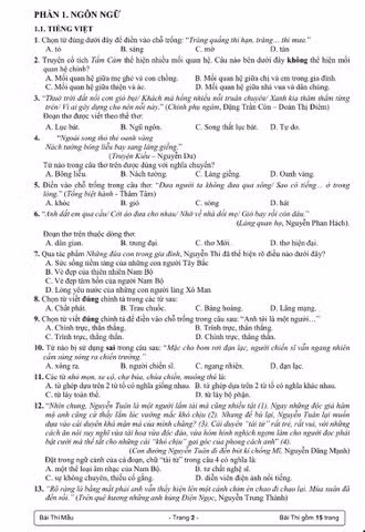 Bài thi đánh giá năng lực của Đại học Quốc gia Thành phố Hồ Chí Minh (Ảnh do tác giả cung cấp)