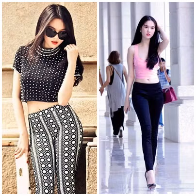 Với làn da trắng ngần và vóc dáng 'hoàn hảo' của mình, Ngọc Trinh luôn tự tin diện crop top