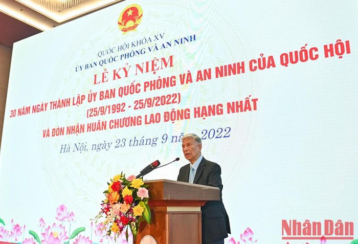 Trung tướng Đặng Quân Thụy, nguyên Phó Chủ tịch Quốc hội phát biểu tại Lễ kỷ niệm. Trung tướng Đặng Quân Thụy, nguyên Phó Chủ tịch Quốc hội phát biểu tại Lễ kỷ niệm.