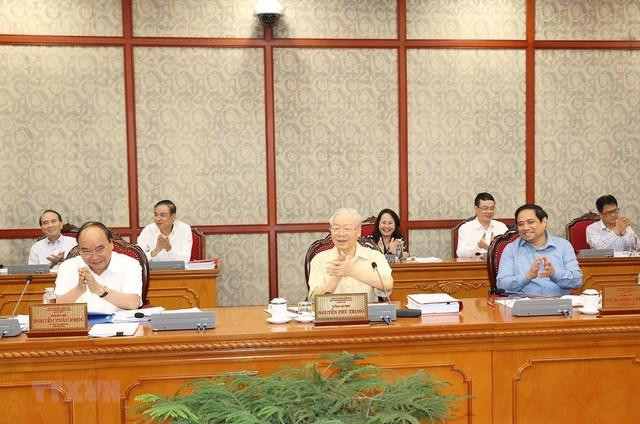 Tổng Bí thư Nguyễn Phú Trọng phát biểu kết luận cuộc họp - Ảnh: TTTXVN Tổng Bí thư Nguyễn Phú Trọng phát biểu kết luận cuộc họp - Ảnh: TTTXVN