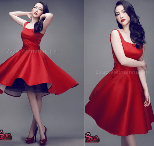 Váy xoè kiểu như Linh Nga mặc vừa có tác dụng che eo to vừa tạo cảm giác bồng bềnh cho người có vòng 3 lép lẹp Váy xoè kiểu như Linh Nga mặc vừa có tác dụng che eo to vừa tạo cảm giác bồng bềnh cho người có vòng 3 lép lẹp