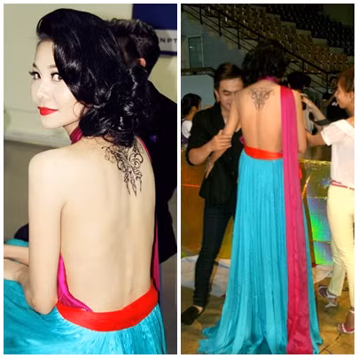 Tấm lưng trần của cô thường xuyên được đem "khoe" trong những thiết kế "hở kịch kim" thế này. Tấm lưng trần của cô thường xuyên được đem "khoe" trong những thiết kế "hở kịch kim" thế này.