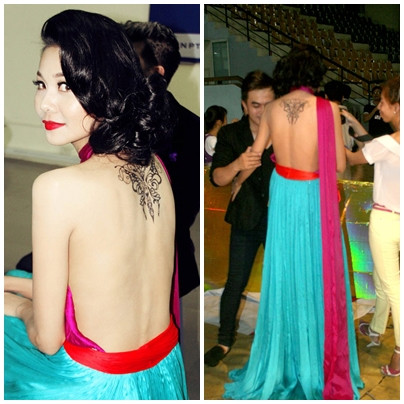 Tấm lưng trần của cô thường xuyên được đem "khoe" trong những thiết kế "hở kịch kim" thế này. Tấm lưng trần của cô thường xuyên được đem "khoe" trong những thiết kế "hở kịch kim" thế này.