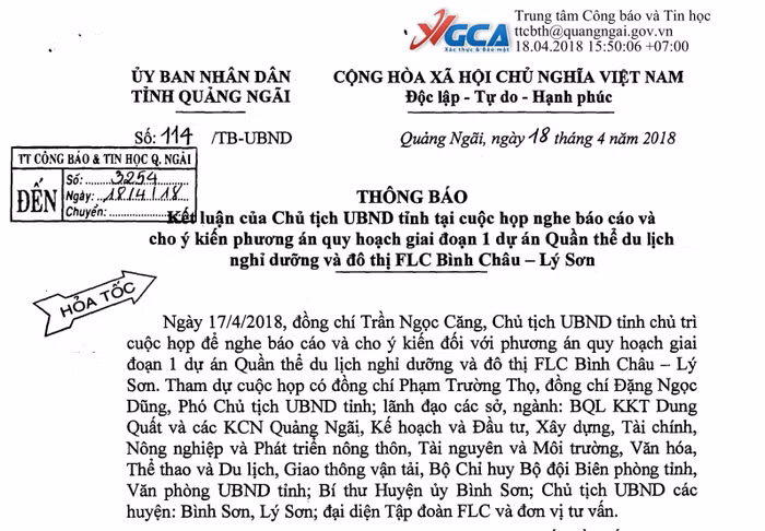 FLC xin hàng nghìn héc-ta ở Quảng Ngãi để làm dự án thật hay giữ đất? ảnh 1 FLC xin hàng nghìn héc-ta ở Quảng Ngãi để làm dự án thật hay giữ đất? ảnh 1