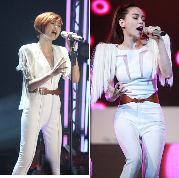 Thiều Bảo Trang còn diện lại một bộ đồ mà Hà Hồ từng mặc khi thể hiện ca khúc Xin hãy thứ tha. Thiều Bảo Trang còn diện lại một bộ đồ mà Hà Hồ từng mặc khi thể hiện ca khúc Xin hãy thứ tha.