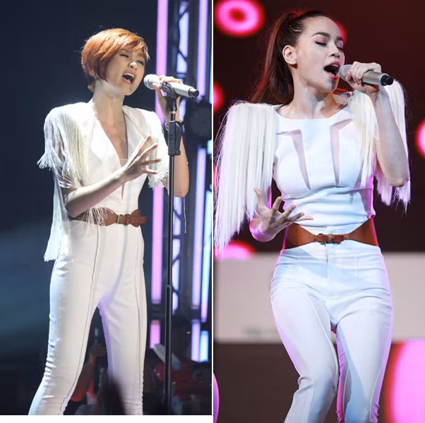 Thiều Bảo Trang còn diện lại một bộ đồ mà Hà Hồ từng mặc khi thể hiện ca khúc Xin hãy thứ tha. Thiều Bảo Trang còn diện lại một bộ đồ mà Hà Hồ từng mặc khi thể hiện ca khúc Xin hãy thứ tha.