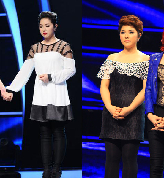 rong cả 2 bộ cánh này, những đôi legging đen được lựa chọn nhằm che đi đôi chân mập ú của Bảo Trâm, tuy nhiên, chúng lại khiến trang phục bị bí và nặng nề. rong cả 2 bộ cánh này, những đôi legging đen được lựa chọn nhằm che đi đôi chân mập ú của Bảo Trâm, tuy nhiên, chúng lại khiến trang phục bị bí và nặng nề.