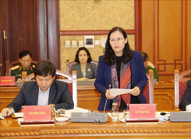 Ủy viên Trung ương Đảng, Chủ nhiệm Ủy ban Tư pháp của Quốc hội Lê Thị Nga phát biểu tại phiên họp. Ảnh: Phương Hoa/TTXVN Ủy viên Trung ương Đảng, Chủ nhiệm Ủy ban Tư pháp của Quốc hội Lê Thị Nga phát biểu tại phiên họp. Ảnh: Phương Hoa/TTXVN