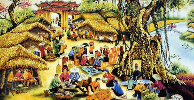 Phiên chợ Tết (Tranh minh họa trên Giadinh.net.vn) Phiên chợ Tết (Tranh minh họa trên Giadinh.net.vn)
