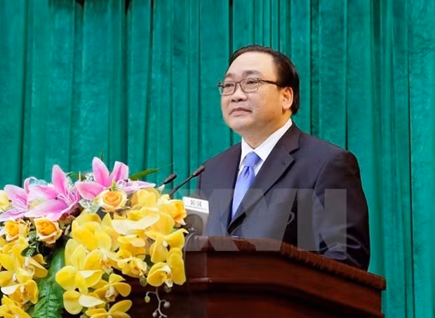 Ông Hoàng Trung Hải, Ủy viên Bộ Chính trị, Bí thư Thành ủy Hà Nội. (Nguồn: TTXVN)