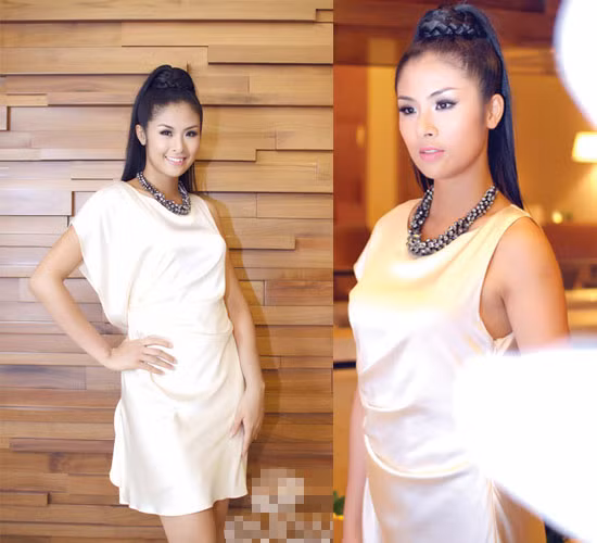 Hoa hậu Ngọc Hân hoàn toàn tự tin toả sáng với váy trắng lụa mềm mại