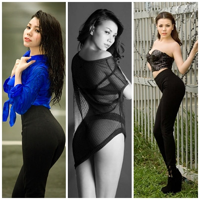 Bất kỳ bộ ảnh nào của Trà Ngọc Hằng, người ta cũng dễ dàng tìm được tư thế tạo dáng uốn éo, quay lưng vào ống kính khoe vòng 3 nẩy nở như thế này