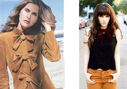 Những chi tiết bèo, hay đính nơ sẽ khiến chiếc áo nhung trở nên trẻ trung, duyên dáng hơn