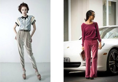 Những chiếc quần baggy hay quần palazzo nhung đều khiến người mặc trở nên sành điệu.