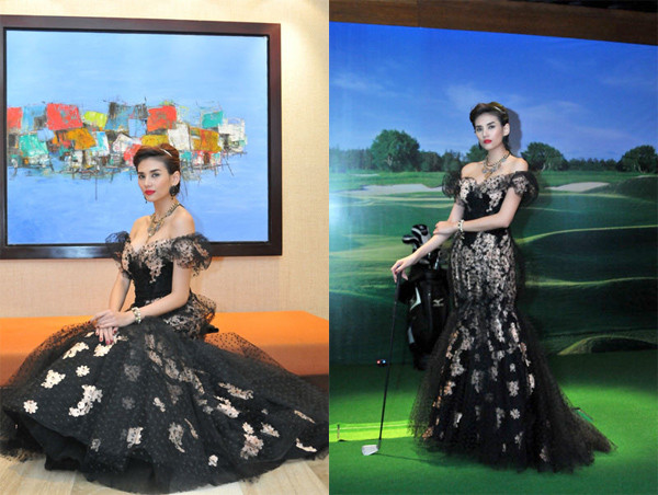 Á hậu Hoàng Yến như một nữ hoàng cuốn hút và gợi cảm trong các câu chuyện cổ tích với chiếc váy đuôi cá màu đen và kiểu tóc búi cao. Á hậu Hoàng Yến như một nữ hoàng cuốn hút và gợi cảm trong các câu chuyện cổ tích với chiếc váy đuôi cá màu đen và kiểu tóc búi cao.