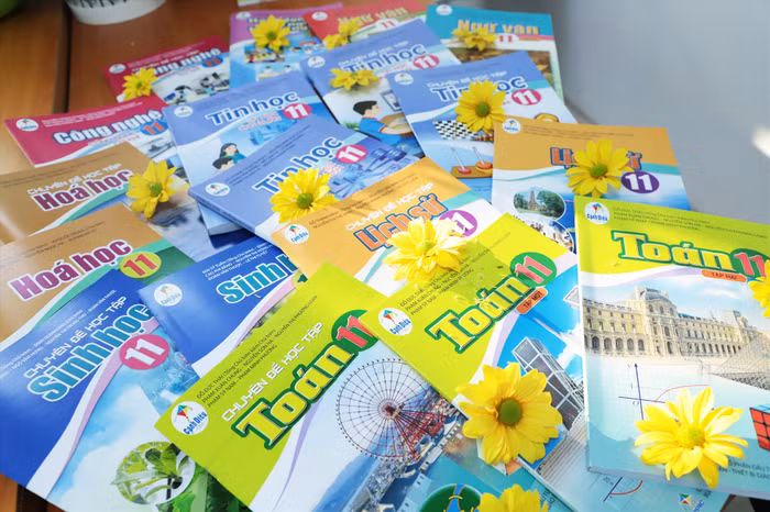 Bộ sách Cánh diều lớp 11 của Nhà xuất bản Đại học Huế. Ảnh: Laodong.vn