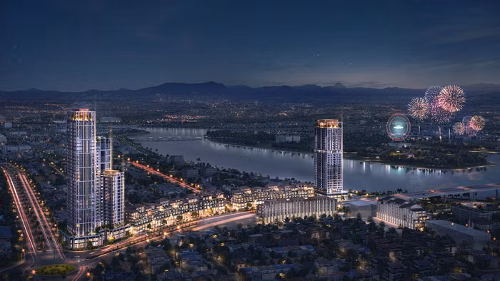 Bất động sản ven sông Hàn đầy hấp lực. (Ảnh phối cảnh minh họa: Sun Property)