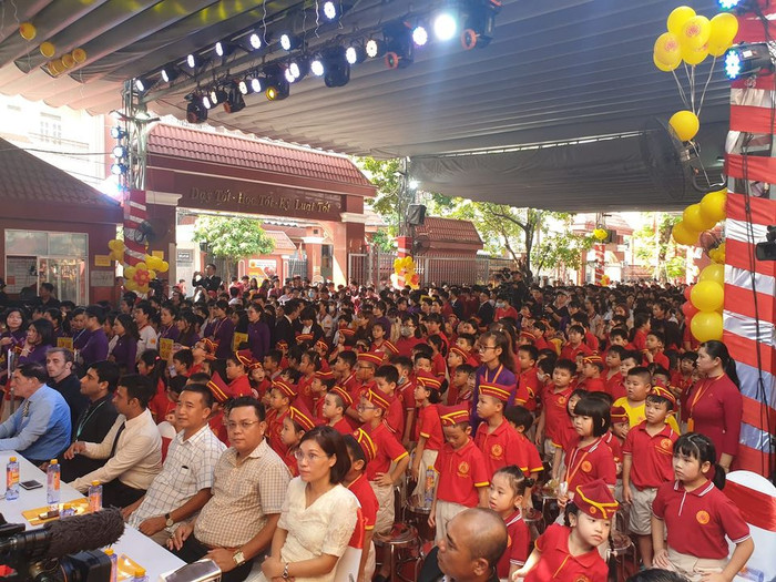 Học sinh bậc tiểu học của Trường Nam Việt trong ngày khai giảng năm học mới (Ảnh: P.L) Học sinh bậc tiểu học của Trường Nam Việt trong ngày khai giảng năm học mới (Ảnh: P.L)